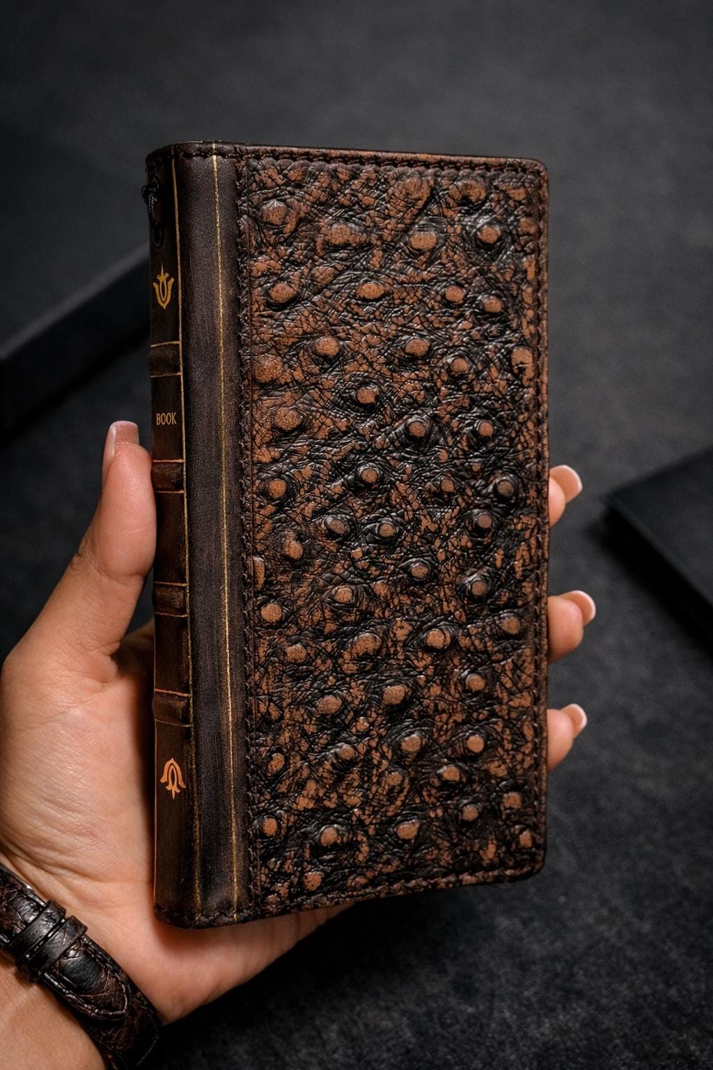 Handmade Leather iPhone Case: Vintage Book Style, Full Grain Leather 17