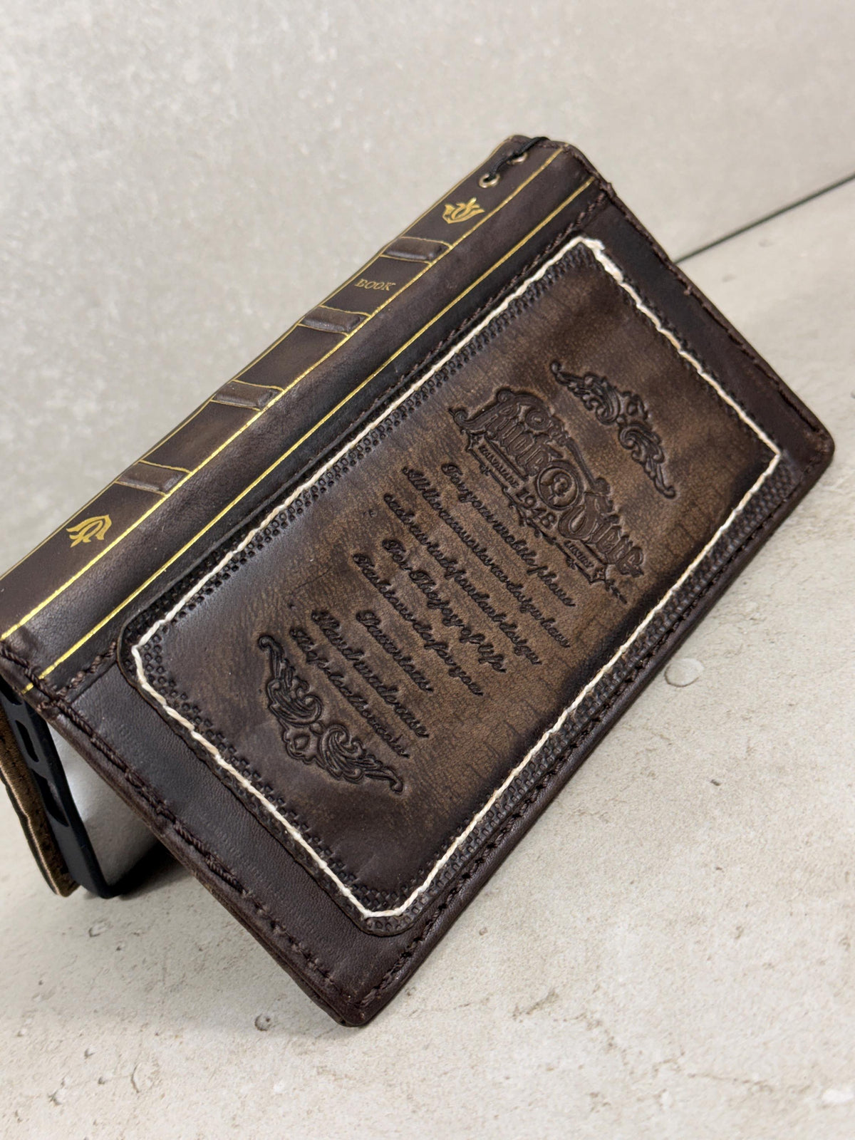 Genuine Leather Wallet Case for Google Pixel: Vintage Book Design