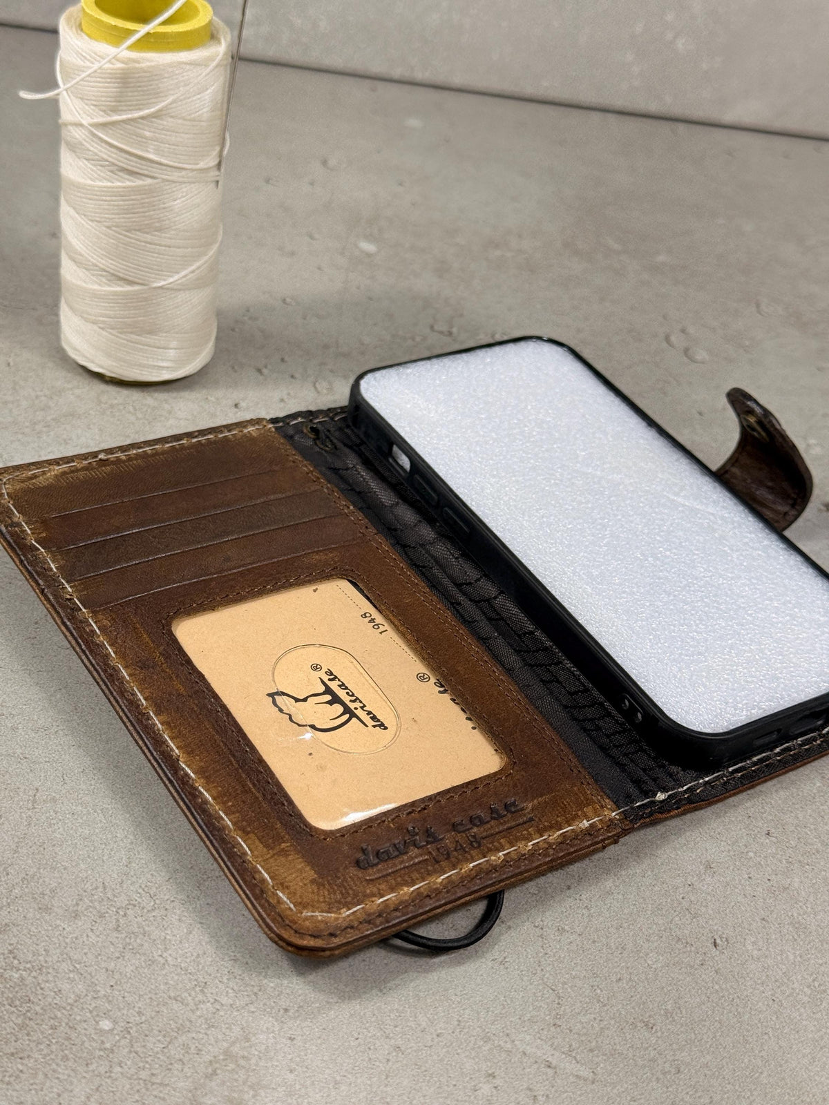 Handmade Leather Wallet Case for Google Pixel Fold: