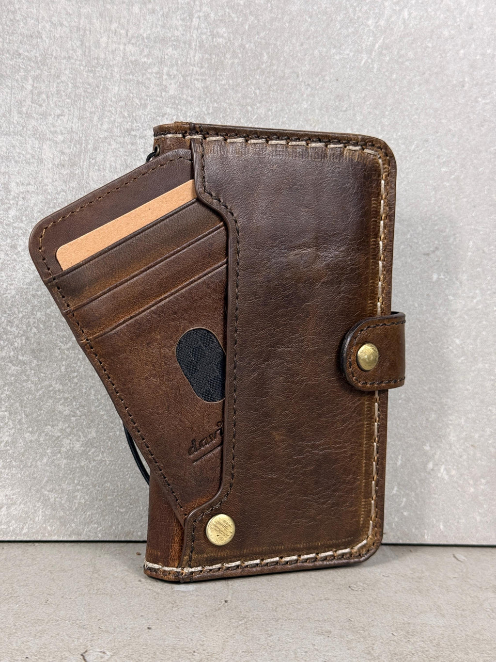 Handmade Leather Wallet Case for Google Pixel Fold:
