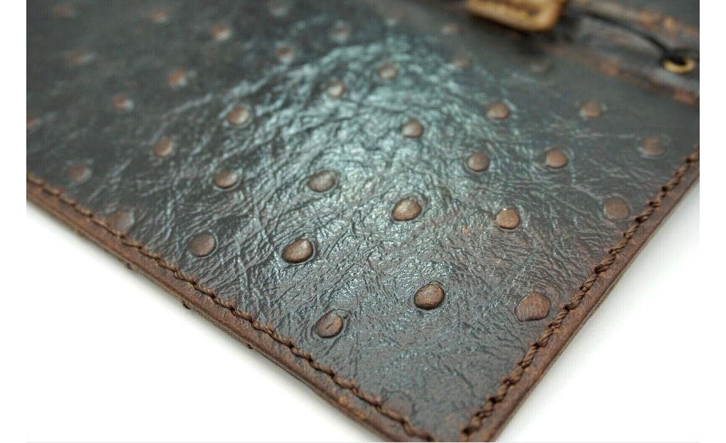 Genuine Leather Wallet Case: Vintage Book Style, Card Slots Motorola