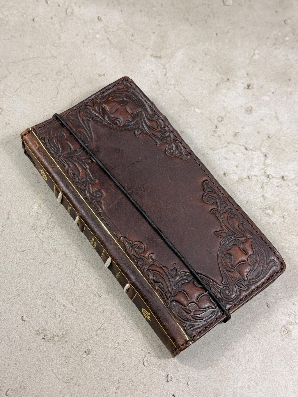 Genuine Leather Wallet Case: Vintage Book Style, Card Slots Motorola