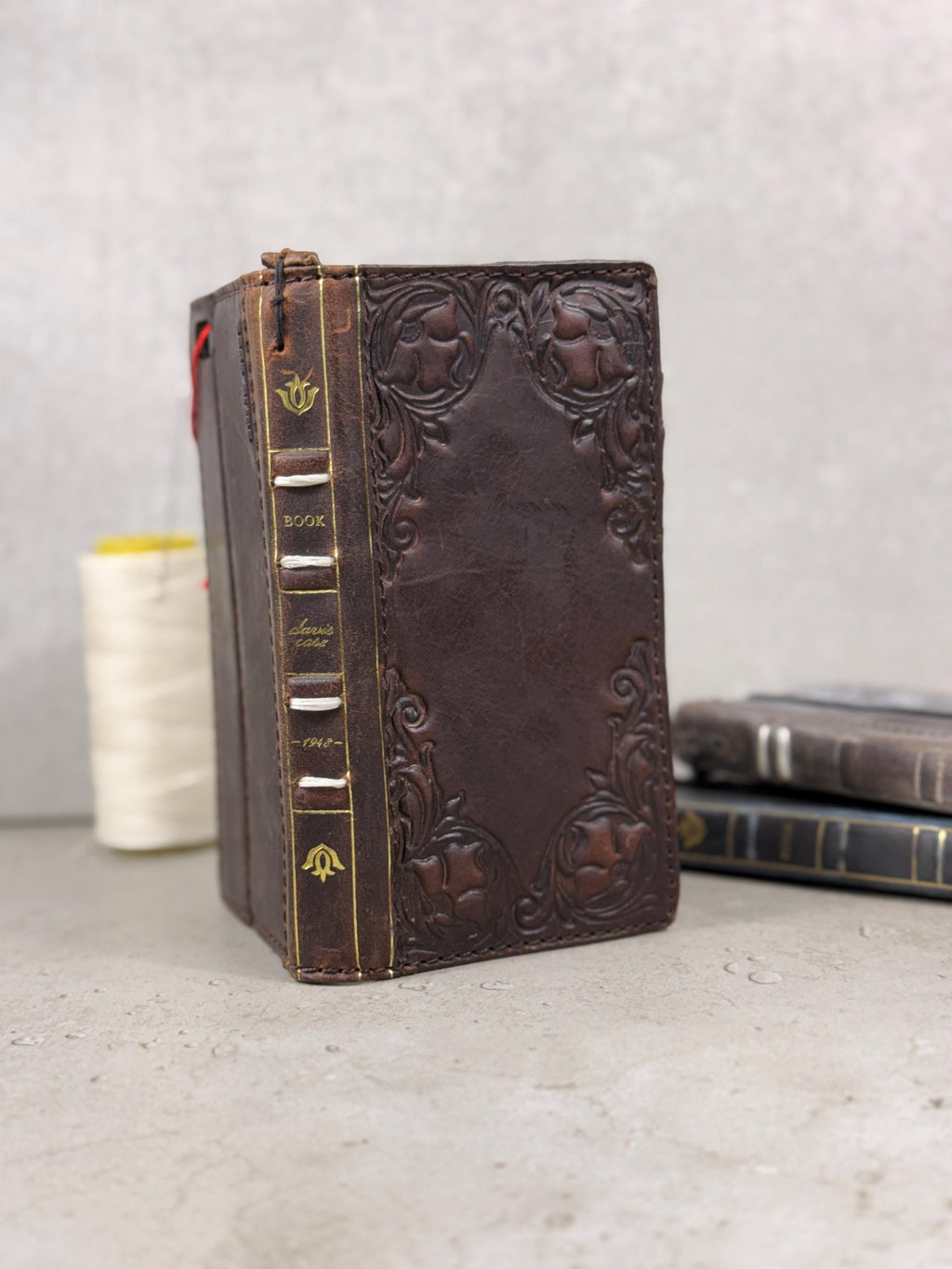 Genuine Leather Wallet Case: Vintage Book Style, Card Slots Motorola