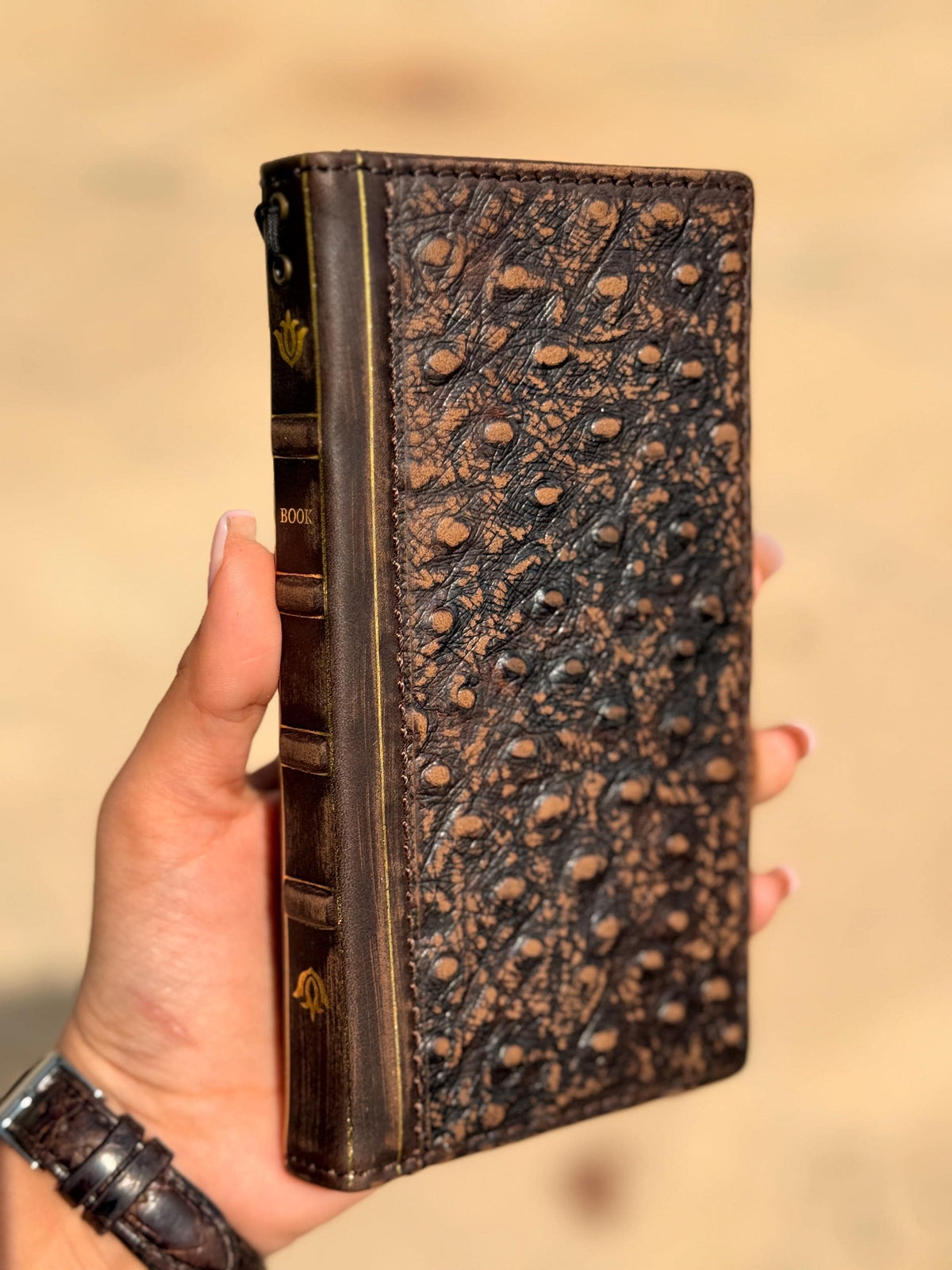 Handmade Leather iPhone Case: Vintage Book Style, Full Grain Leather 17