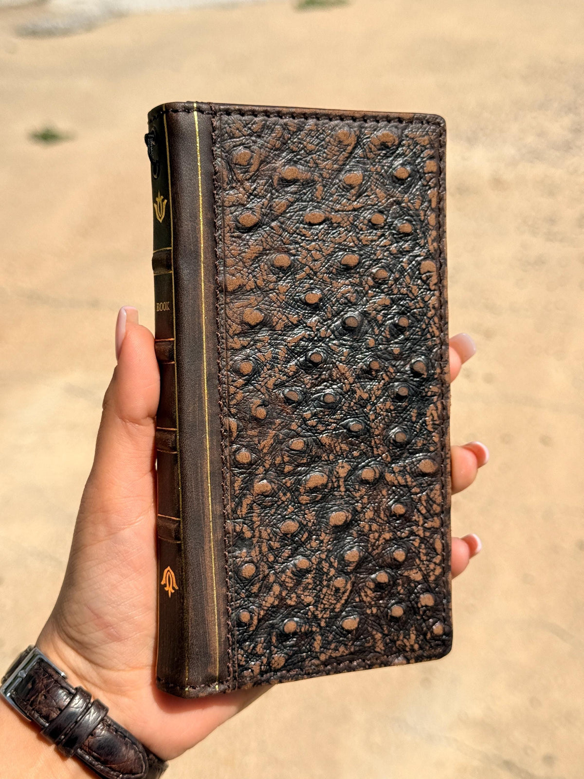 Handmade Leather iPhone Case: Vintage Book Style, Full Grain Leather 17