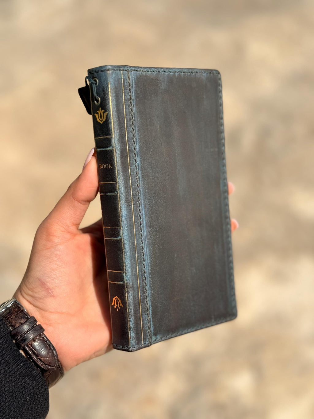 Handmade Leather iPhone Case: Vintage Book Style, Full Grain Leather 17