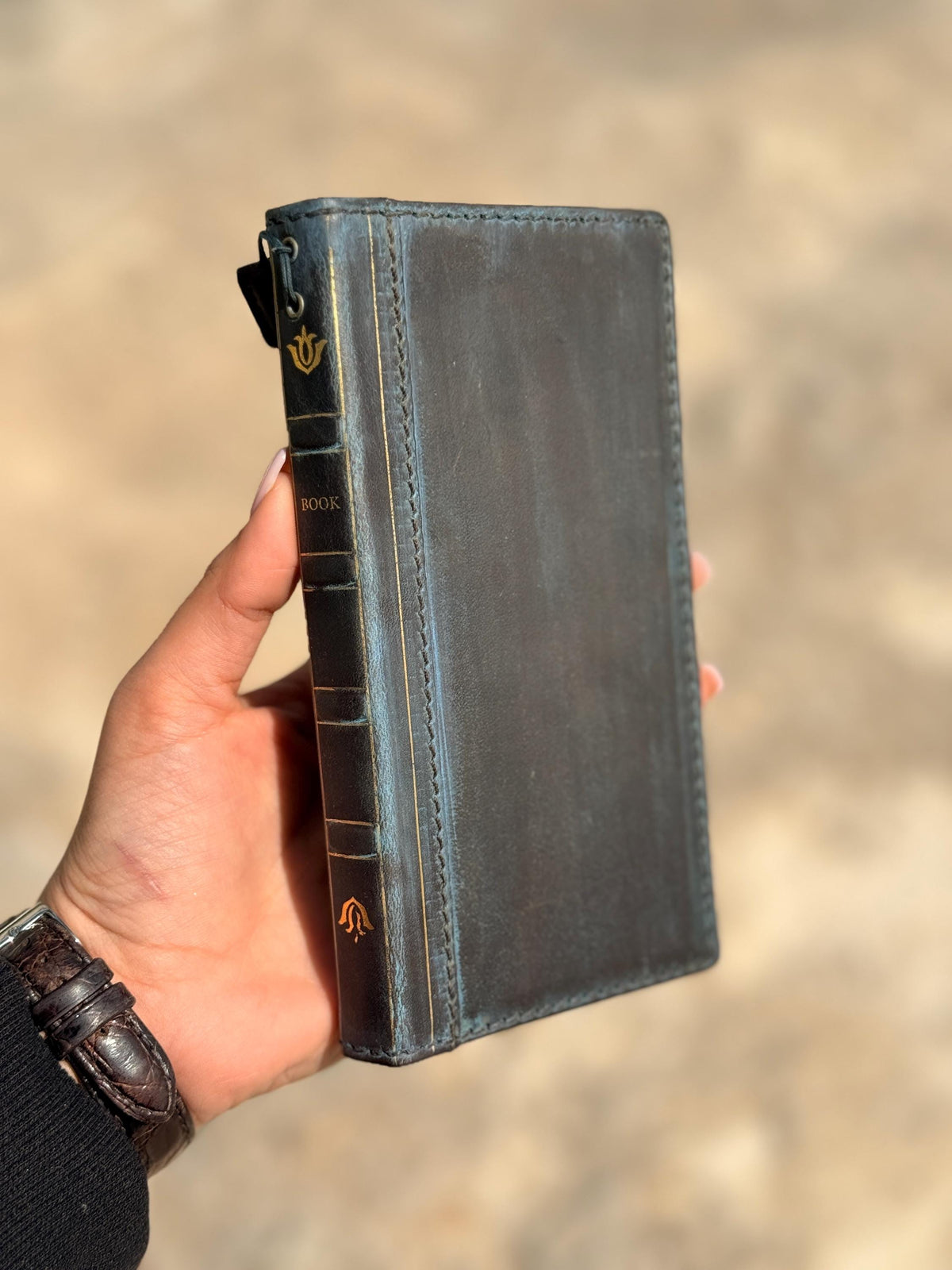Handmade Leather iPhone Case: Vintage Book Style, Full Grain Leather 17