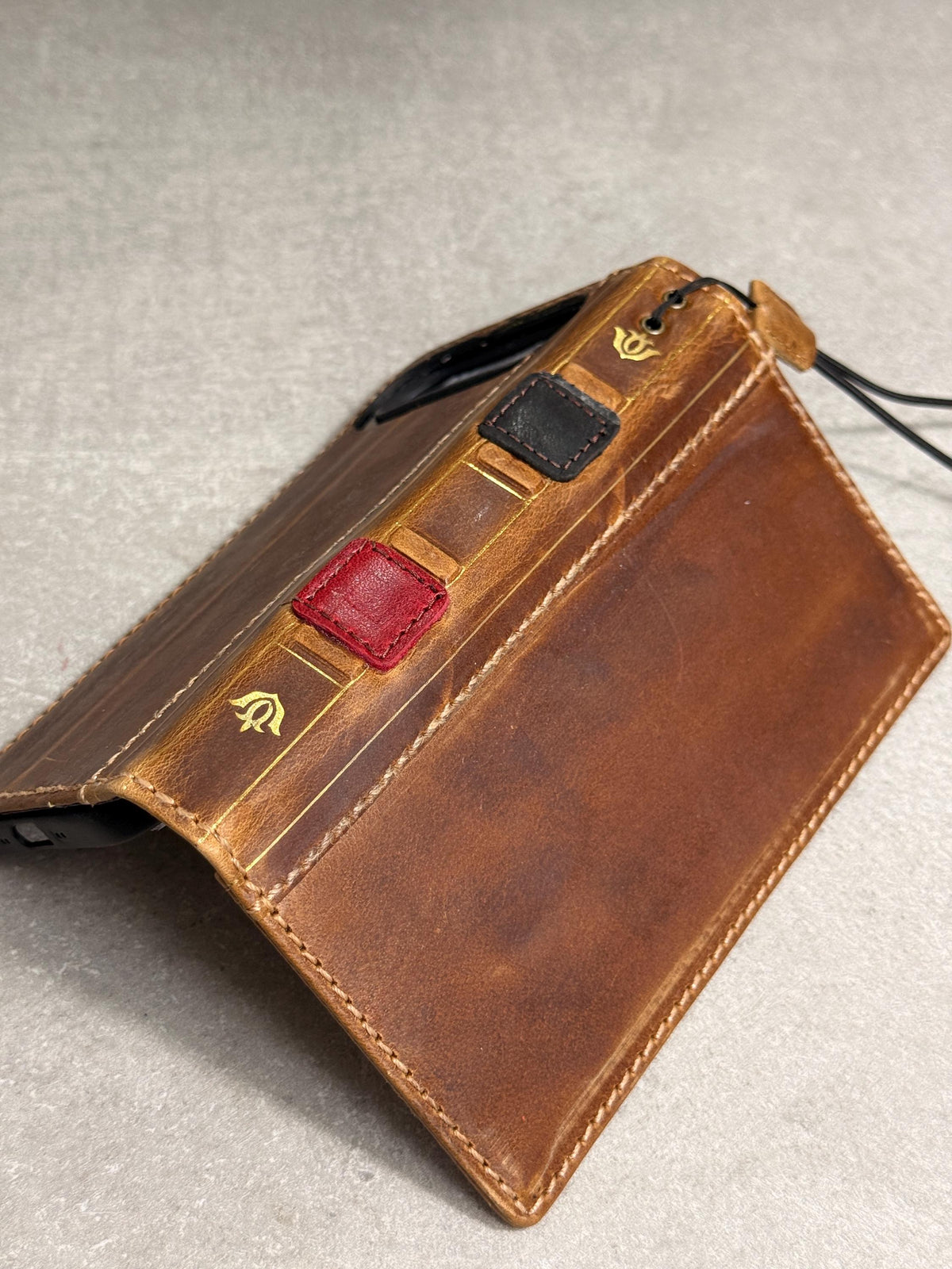 Embossed Leather Wallet Case for Google Pixel: Vintage Art Design