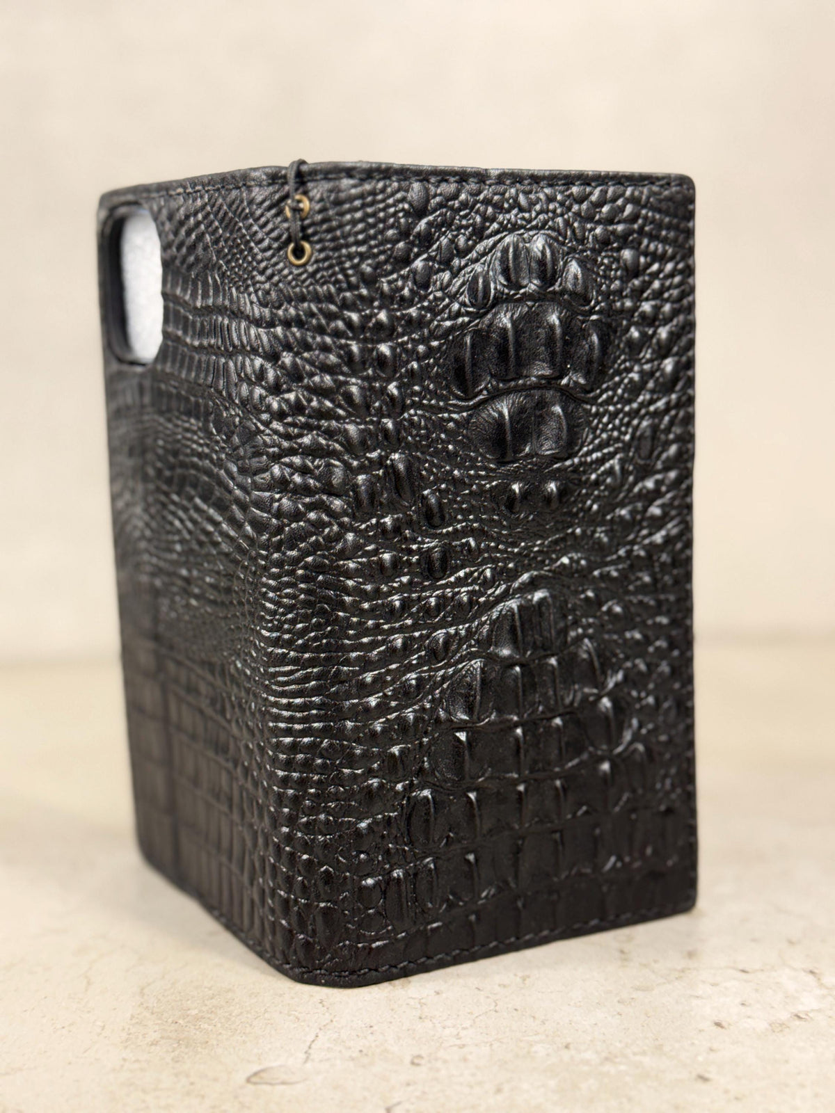 Genuine Leather Wallet Case: Vintage Book Style, Card Slots Motorola