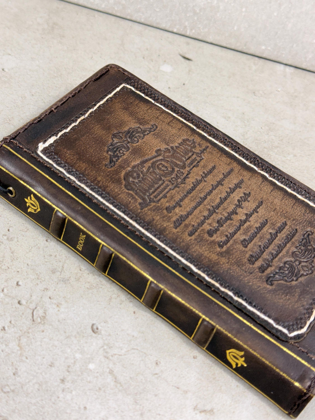Handmade Leather Book Wallet Case for Galaxy Z Fold