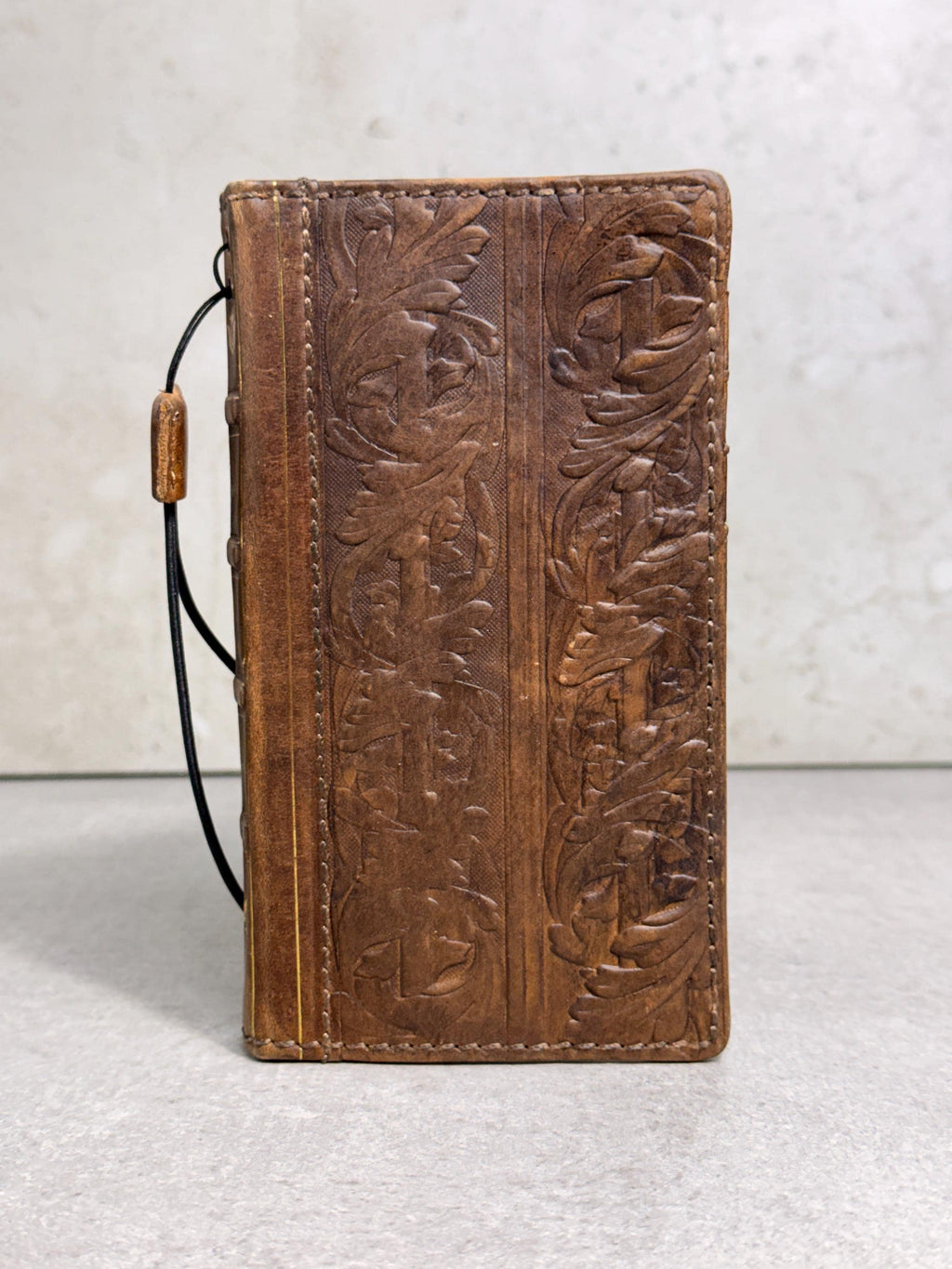 Handmade Leather Art Wallet Case for Galaxy: Book Bible Style Cover