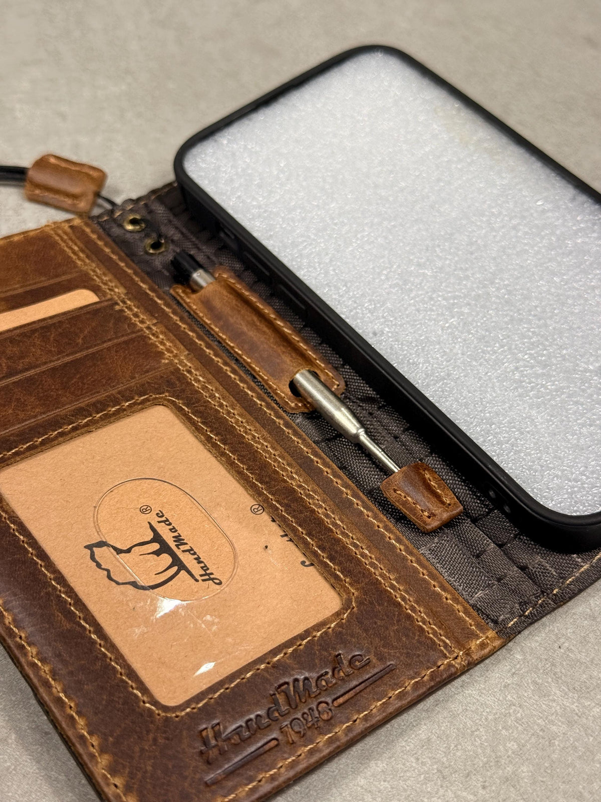 Leather Book Wallet Case for iPhone: Card Slots, Bible Style 17