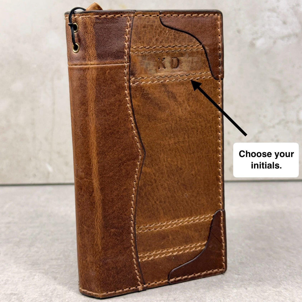 Leather Book Wallet Case for iPhone: Card Slots, Bible Style 17