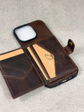 Handmade Genuine Leather iPhone Case: Crocodile Art Stitch