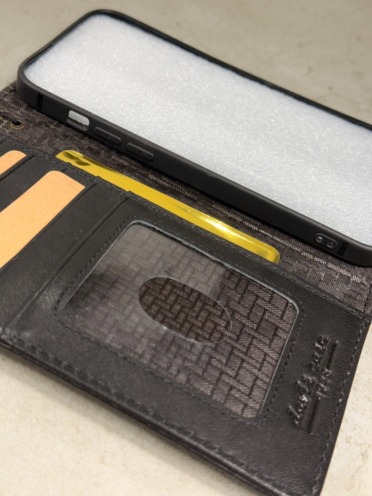 Handmade Leather Wallet Case for Galaxy Z Fold: Art Book Cover
