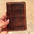 Leather wallet thin soft credit card vintage designed Diy Reto Davidov art