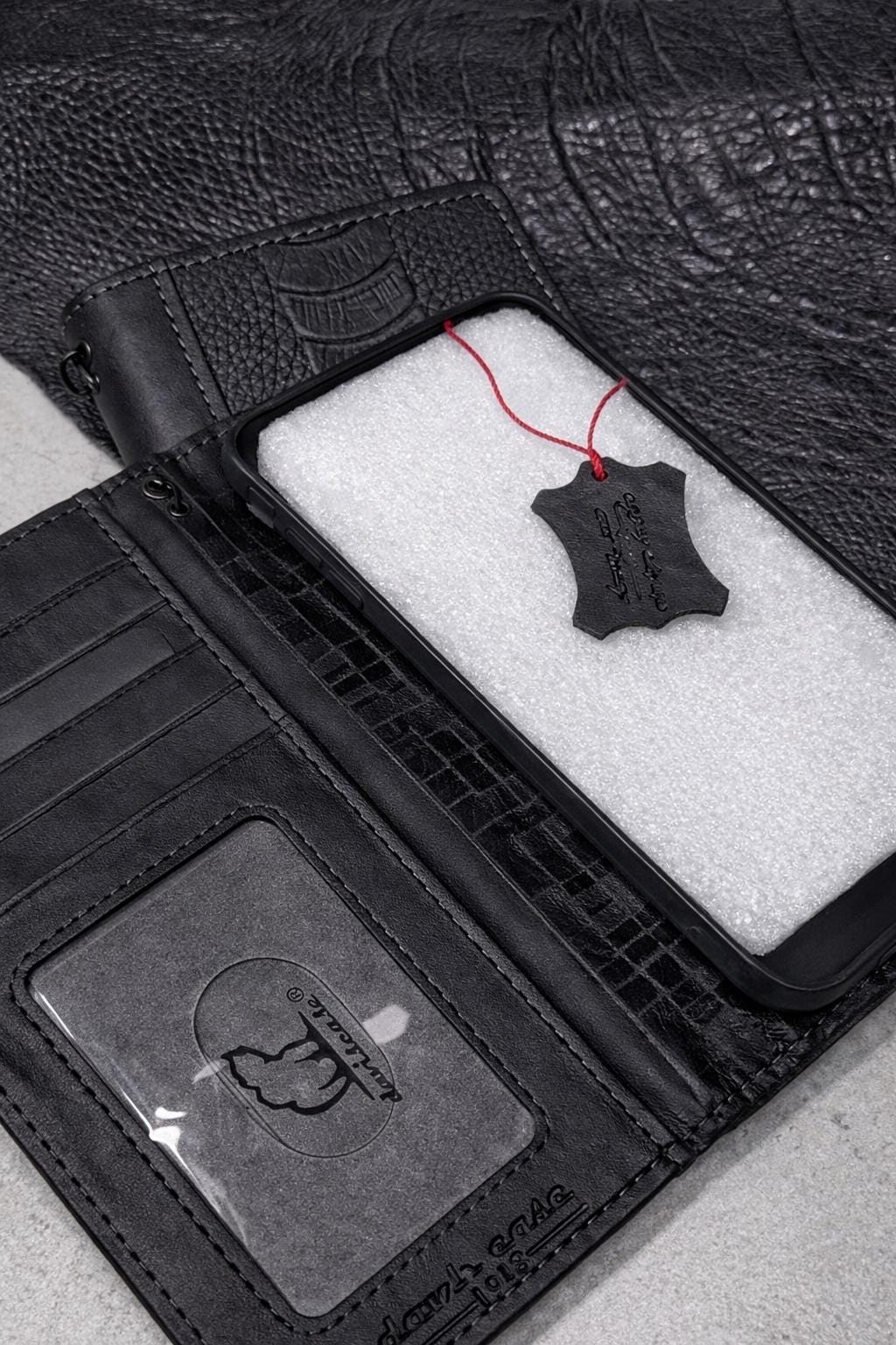 Handmade Leather Wallet Case for Galaxy Z Fold: Art Book Cover