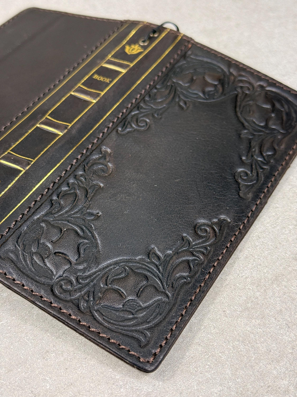 Handmade Leather Wallet Phone Case: Royal Book Design