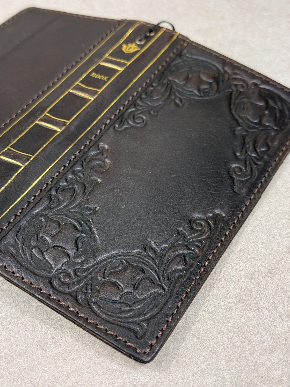 Handmade Leather Wallet Phone Case: Royal Book Design