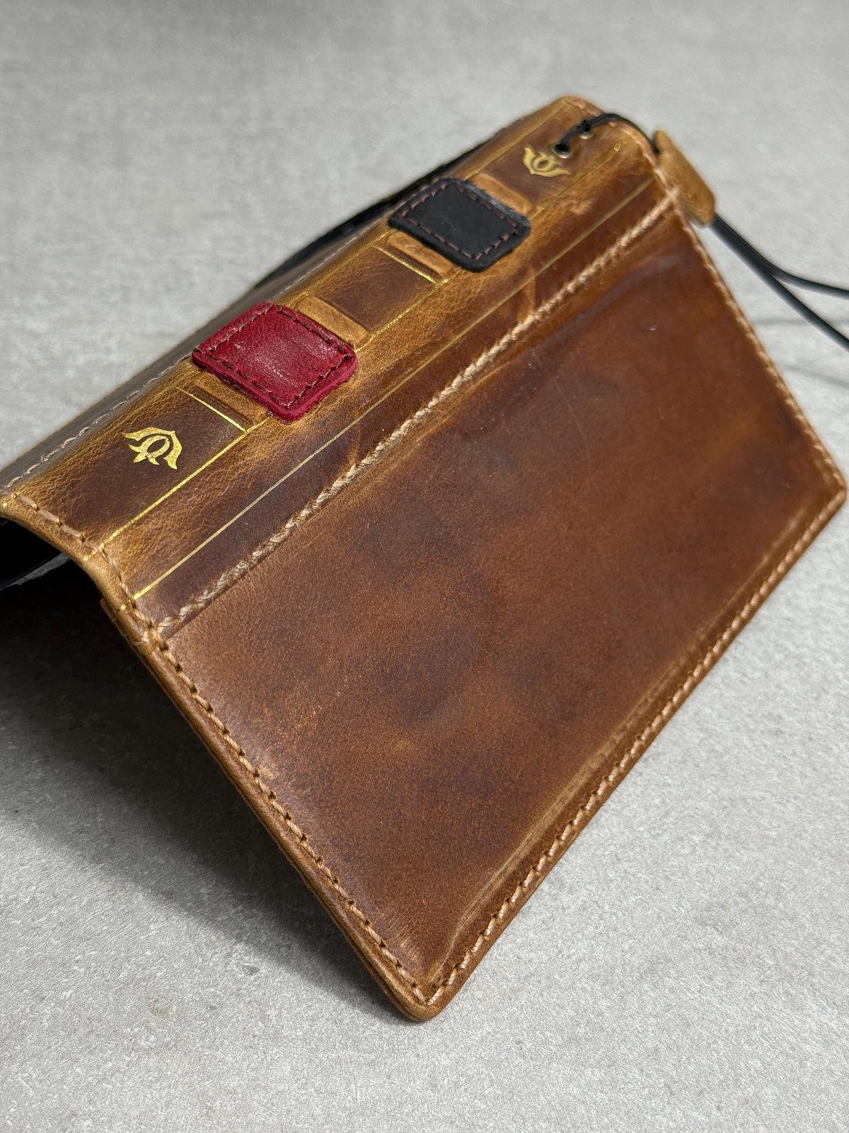 Embossed Leather Wallet Case for Google Pixel: Vintage Art Design