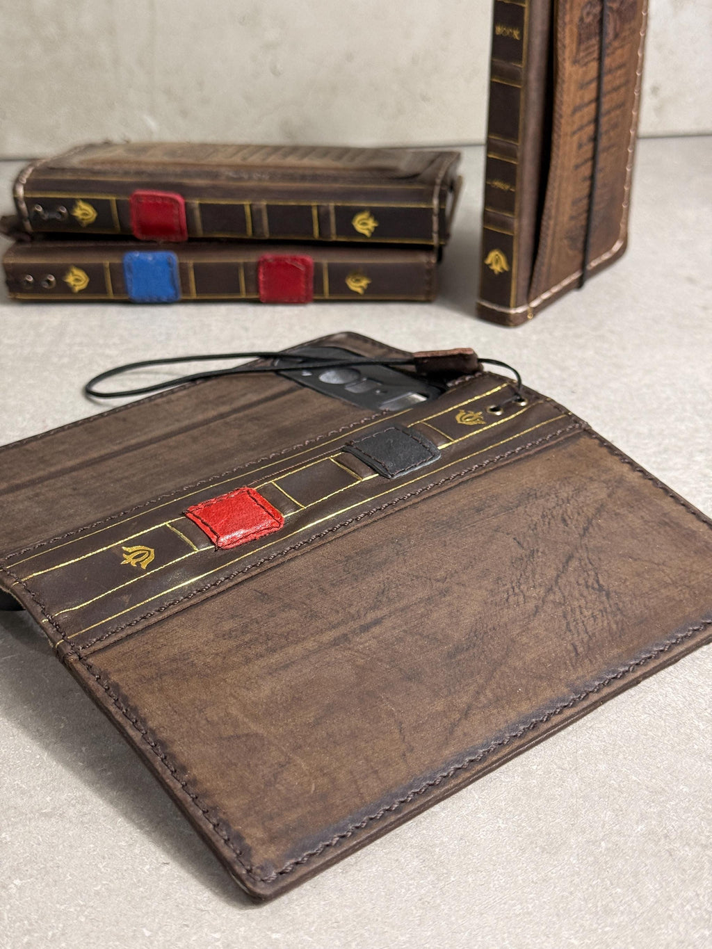 Handmade Leather Book Wallet Case for Galaxy Z Fold