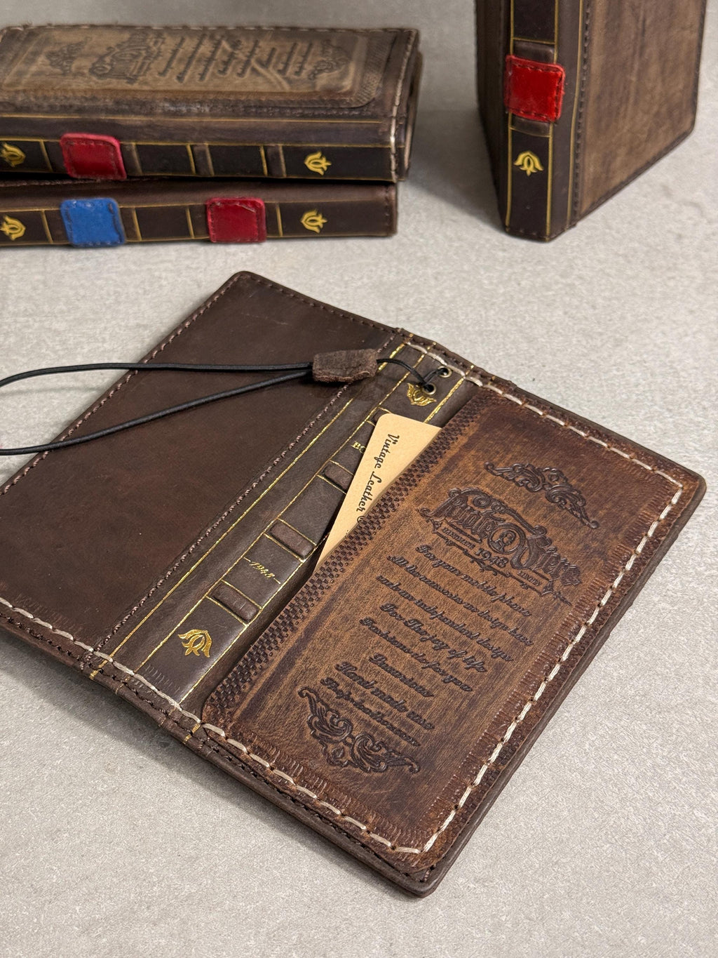 Handmade Leather Book Wallet Case for Galaxy Z Fold