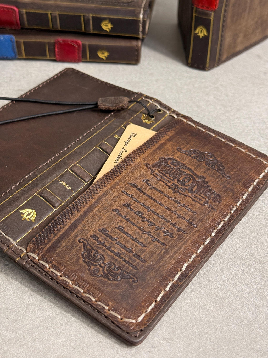Handmade Leather Book Wallet Case for Galaxy Z Fold