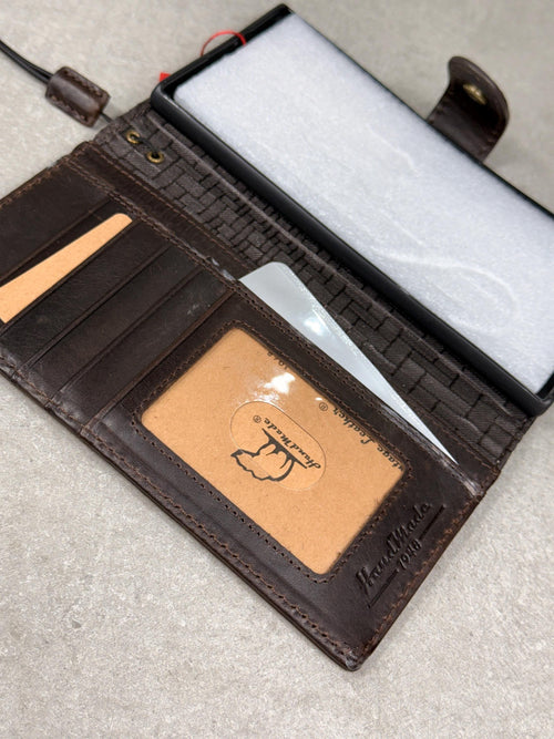 Embossed Leather Wallet Case for Google Pixel: Vintage Art Design