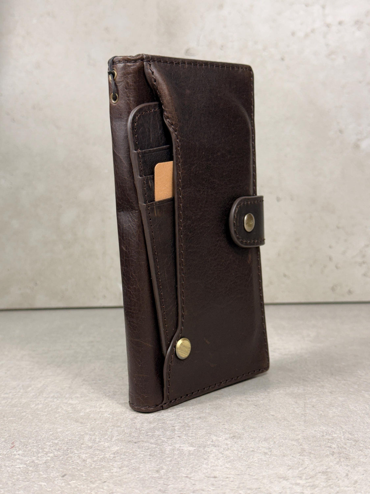 Handmade Leather Galaxy Z Fold Wallet Cover: Embossed Art Design