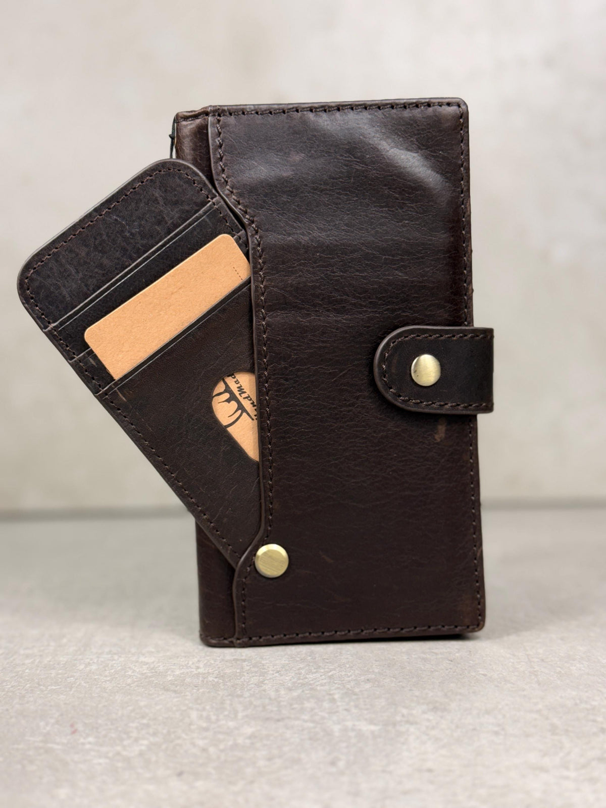 Handmade Leather Galaxy Z Fold Wallet Cover: Embossed Art Design