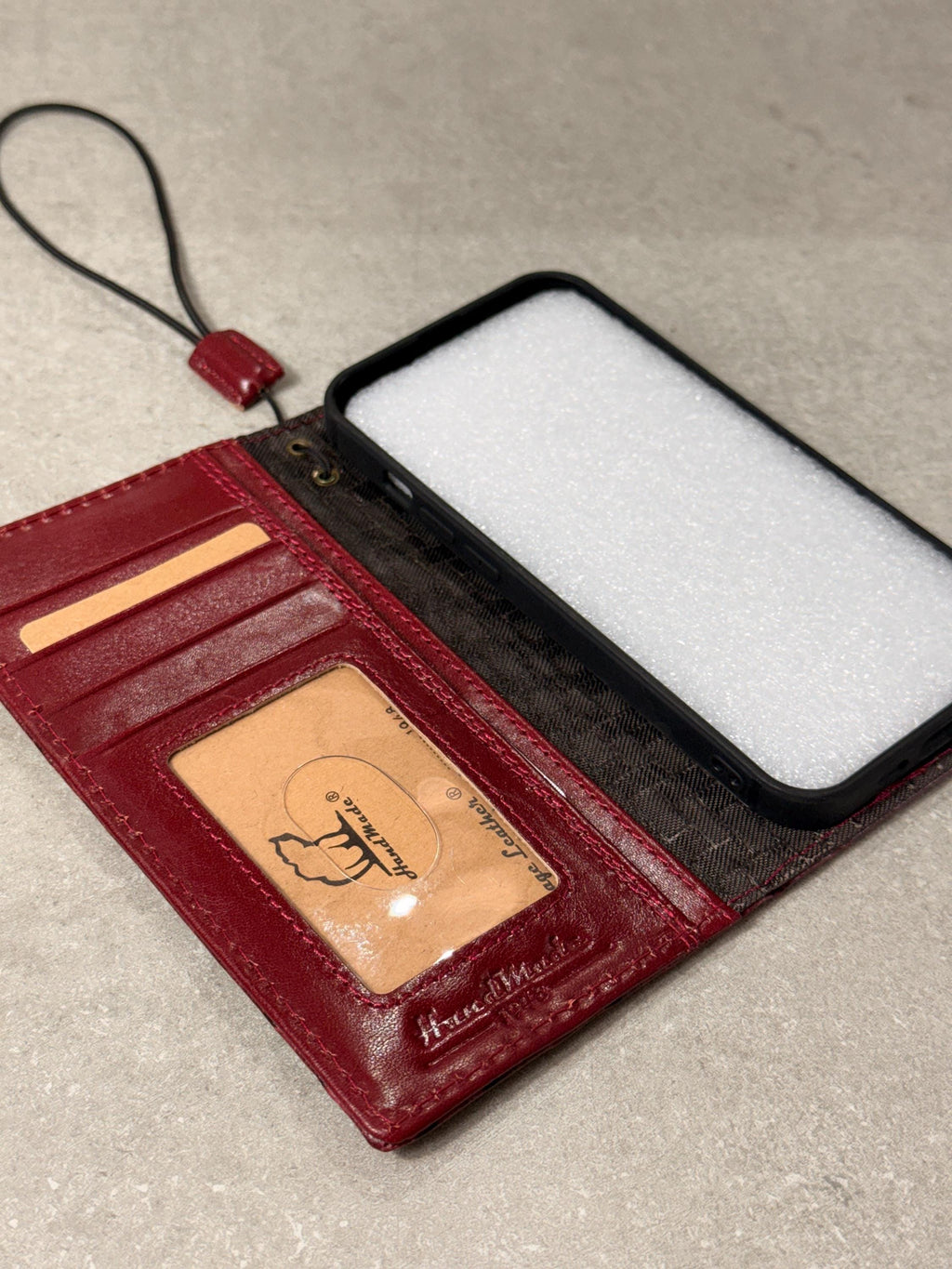 Genuine Leather iPhone Case: Ostrich Pattern, Vintage Book Style, Handcrafted Protection