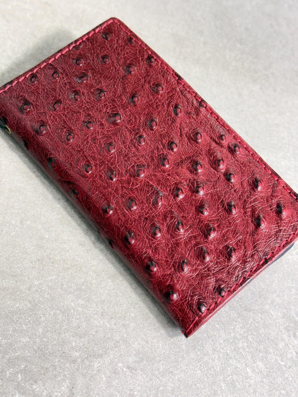 Genuine Leather iPhone Case: Ostrich Pattern, Vintage Book Style, Handcrafted Protection