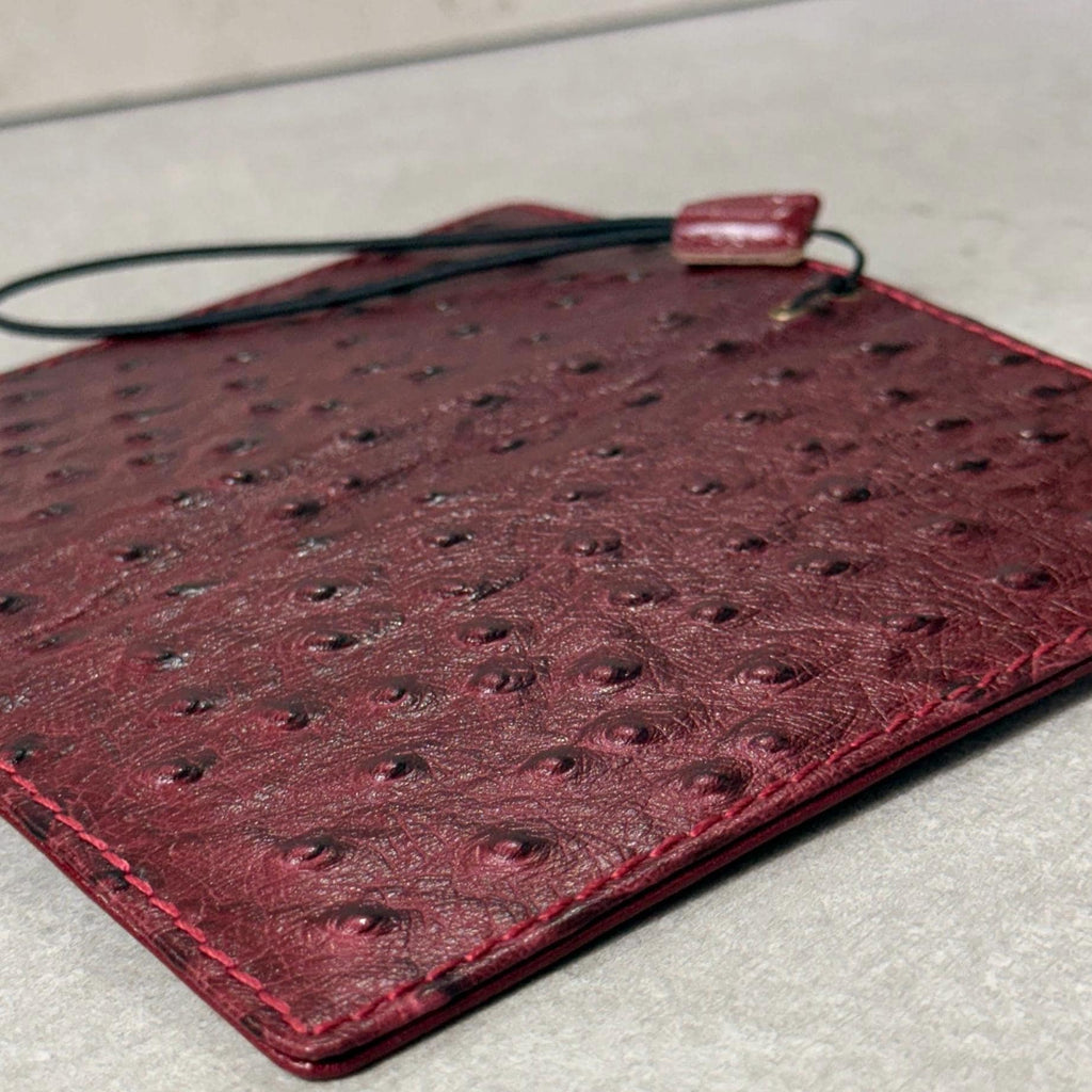 Genuine Leather iPhone Case: Ostrich Pattern, Vintage Book Style, Handcrafted Protection