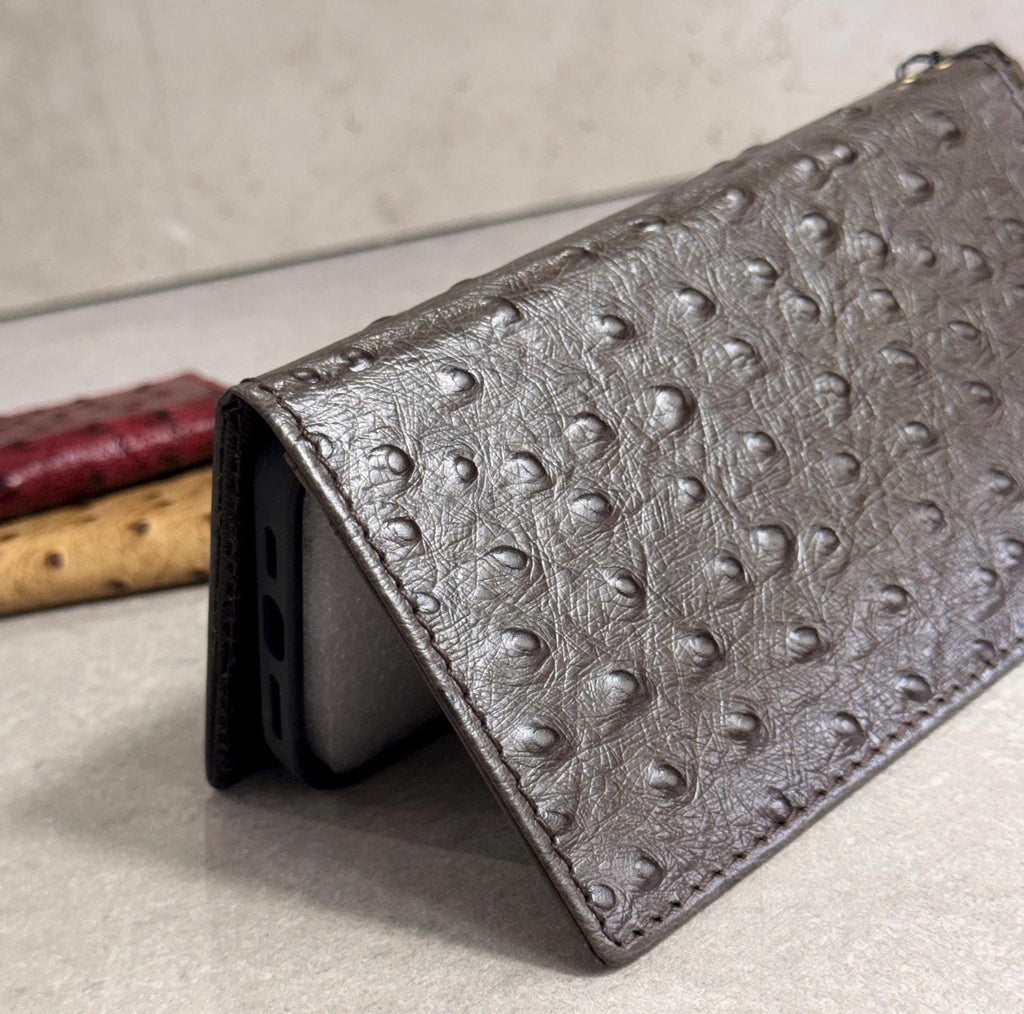 Handmade Ostrich Leather iPhone Case: Vintage Book Style 17