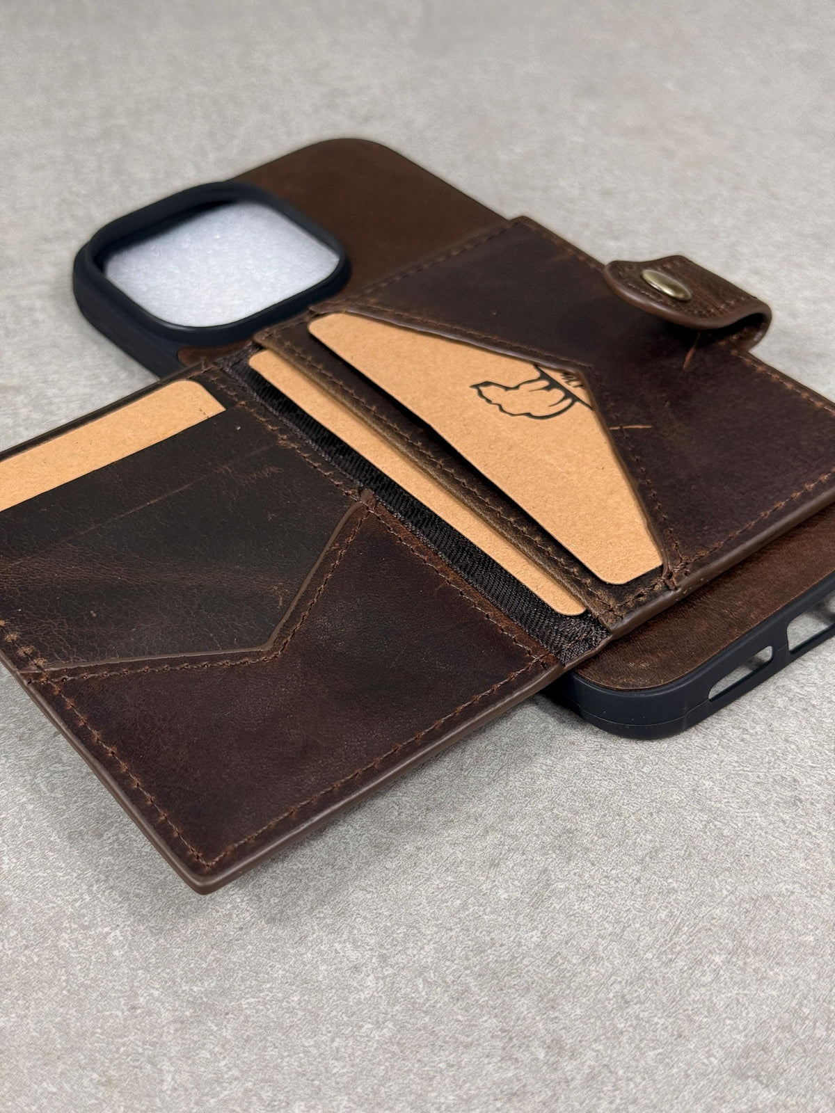 Handmade Genuine Leather iPhone Case: Crocodile Art Stitch