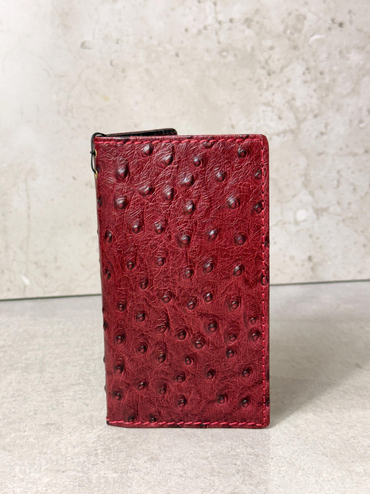 Handmade Leather Wallet Case for Galaxy Z Fold 2/3/4/5/6/7 -  Ostrich Art Design