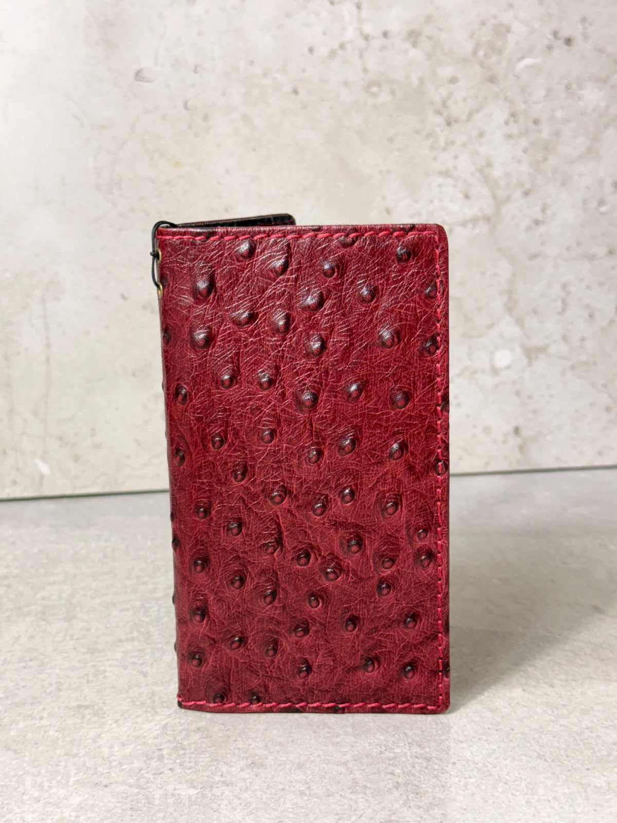 Handmade Leather Wallet Case for Galaxy Z Fold 2/3/4/5/6/7 -  Ostrich Art Design