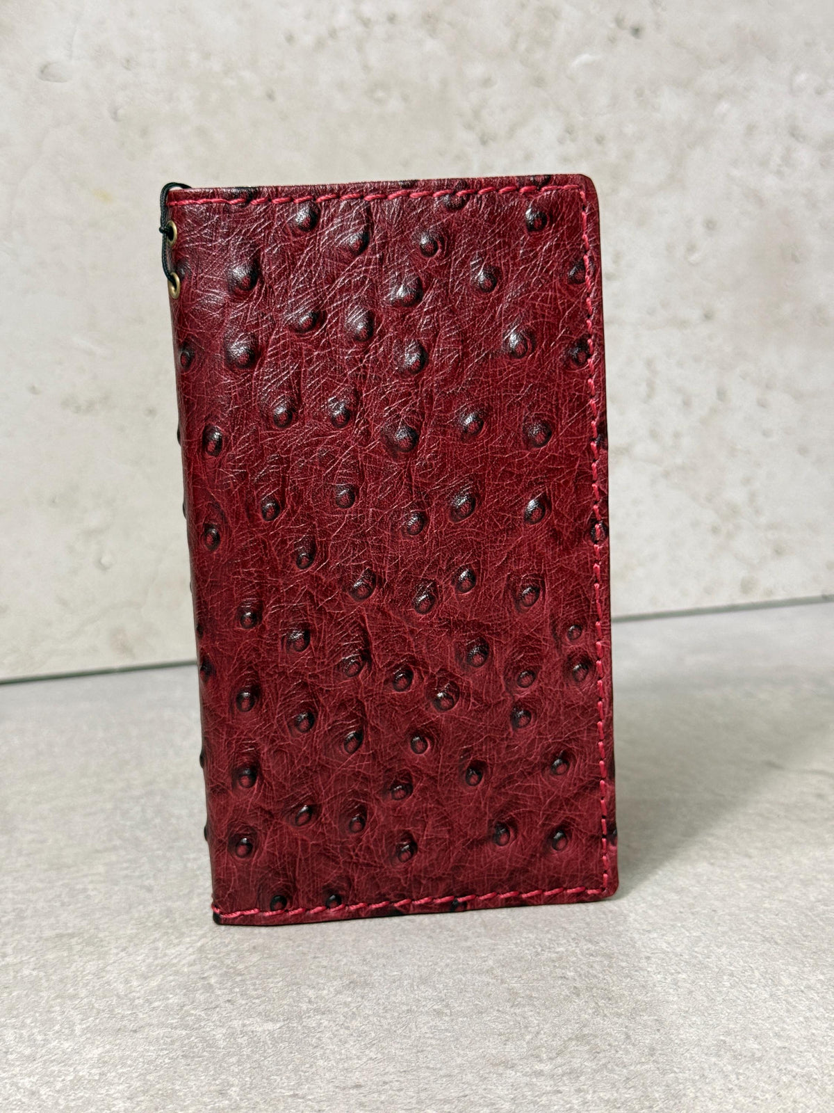 Handmade Leather Wallet Case for Galaxy Z Fold 2/3/4/5/6/7 -  Ostrich Art Design