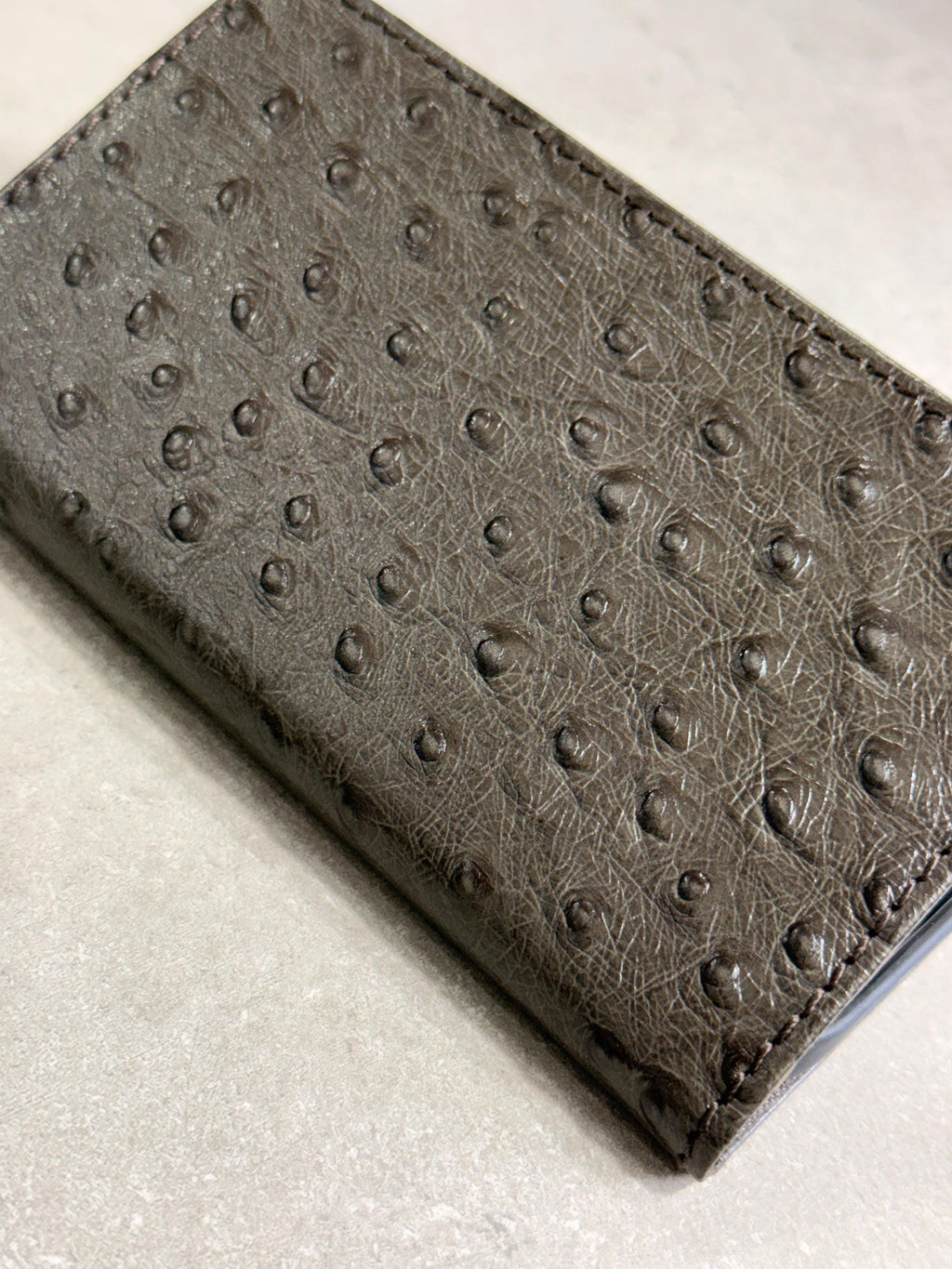Handmade Leather Wallet Case for Galaxy Z Fold 2/3/4/5/6/7 -  Ostrich Art Design