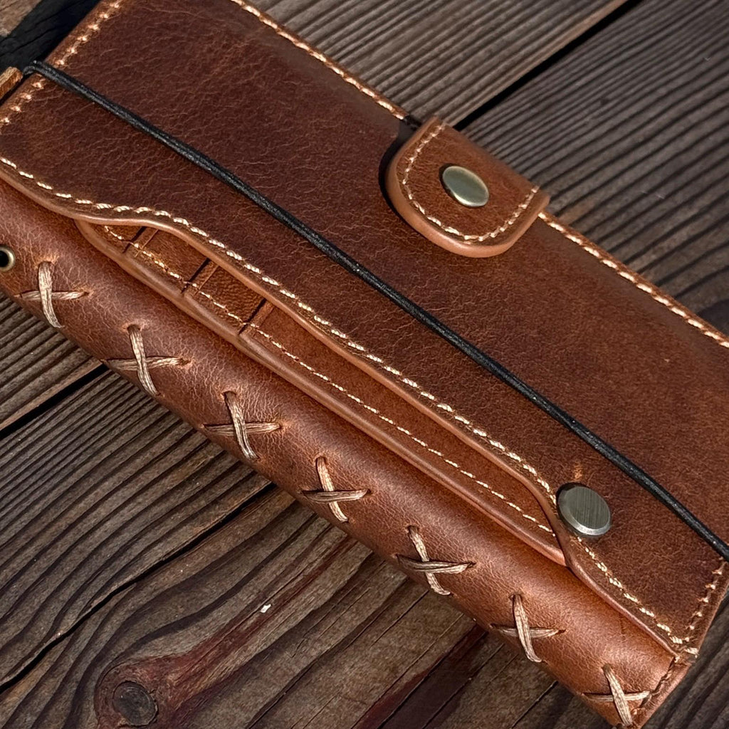 Genuine Leather fo OnePlus 15 12 12R Case Wallet Handmade Wireless Luxury oiled Ar