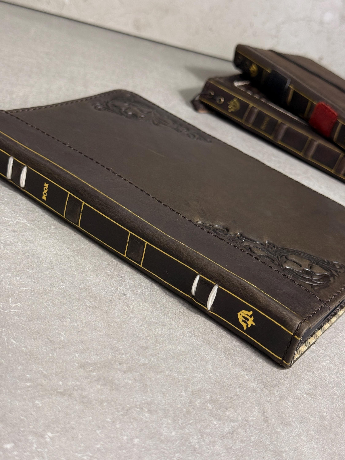 Handmade Leather iPad Cover, Book Style Case with Pen Holder
