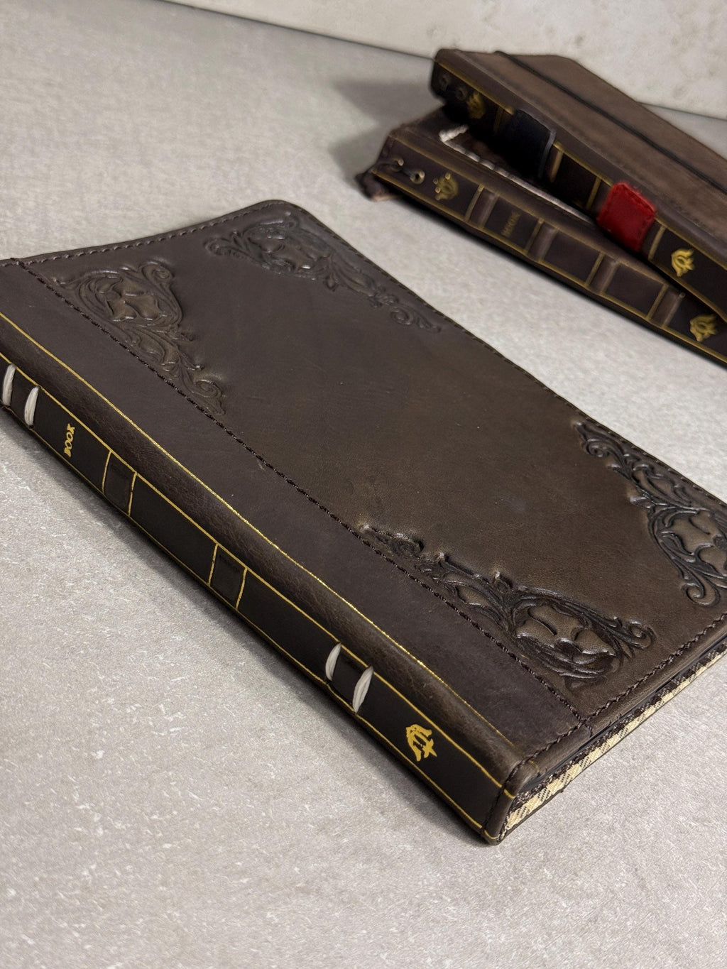 Handmade Leather Samsung tab A9+ A11+ Cover, Book Style Case with Pen Holder