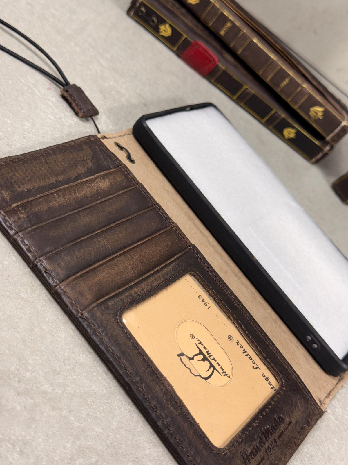 Genuine Leather fo OnePlus 15 12 12R Case Wallet Handmade Wireless Luxury oiled Ar