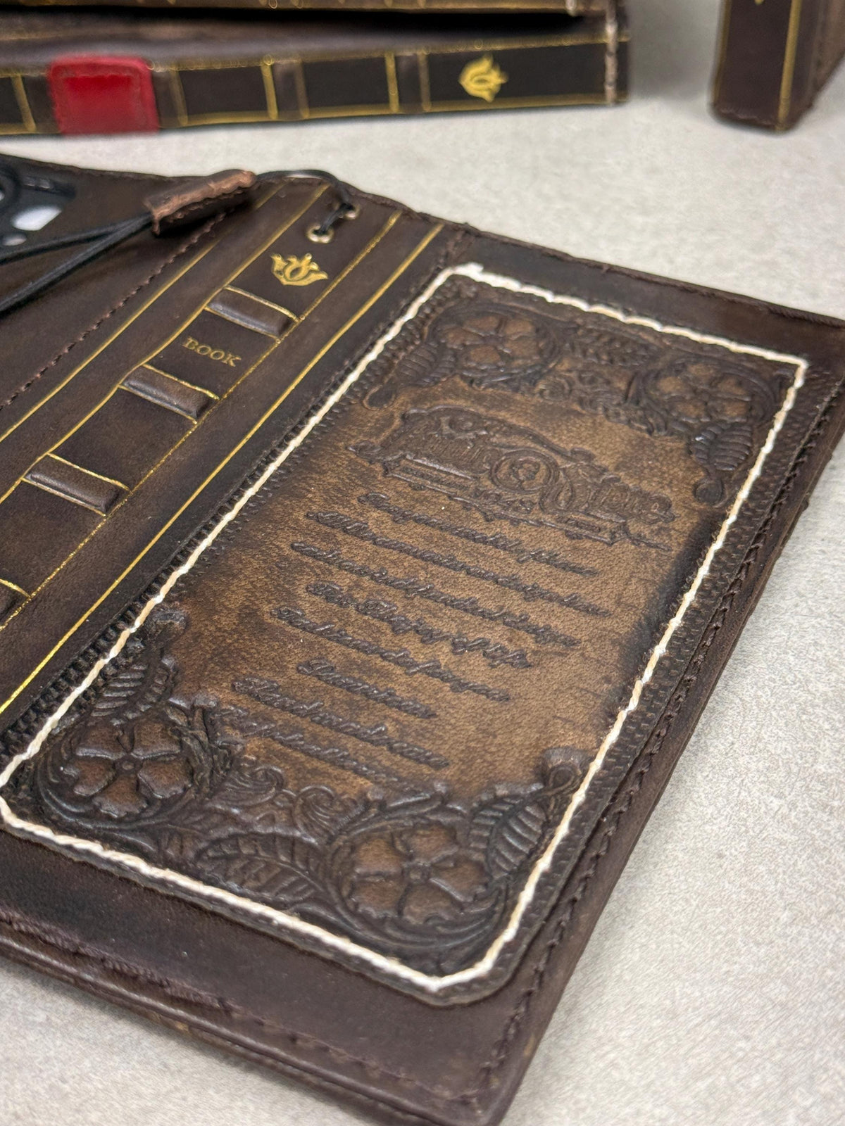 Genuine Leather fo OnePlus 15 12 12R Case Wallet Handmade Wireless Luxury oiled Ar