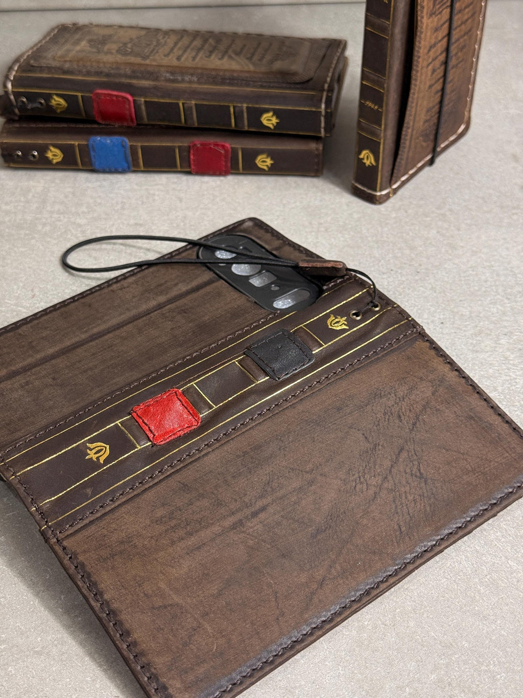 Genuine Leather Wallet Case For Galaxy S21-S26 Ultra, Card Slots (Book Design)