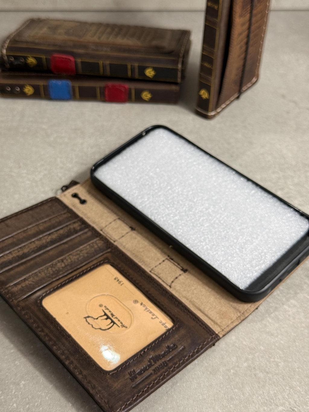 Genuine Leather fo OnePlus Open Case Wallet Handmade Wireless Luxury  Davidov Art