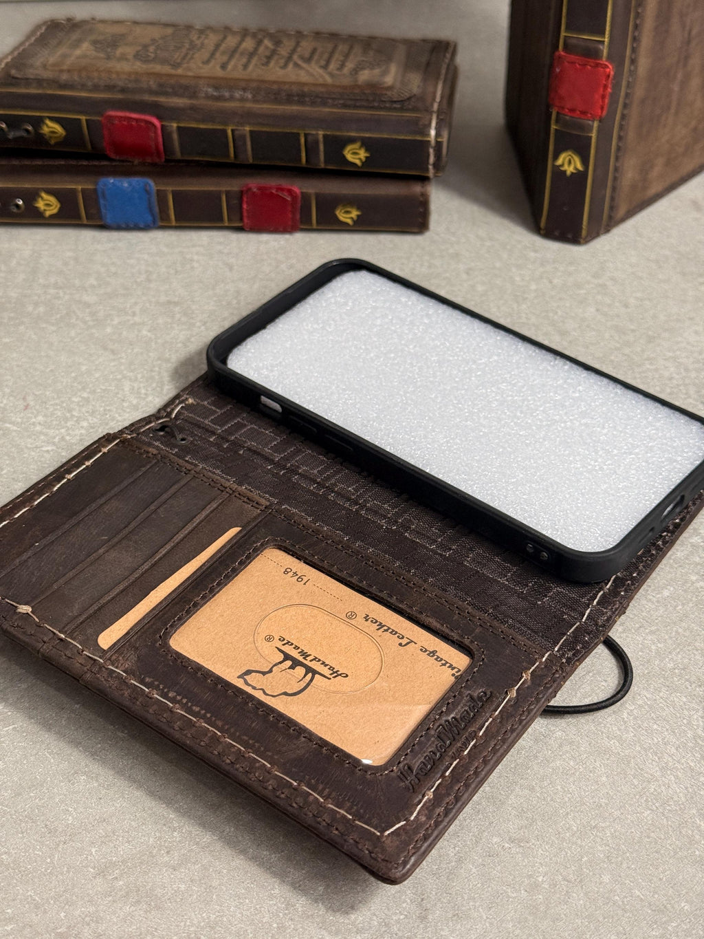 Genuine Leather fo OnePlus Open Case Wallet Handmade Wireless Luxury  Davidov Art