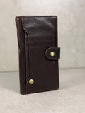 Genuine Leather Wallet Case: Vintage Book Style, Card Slots Motorola