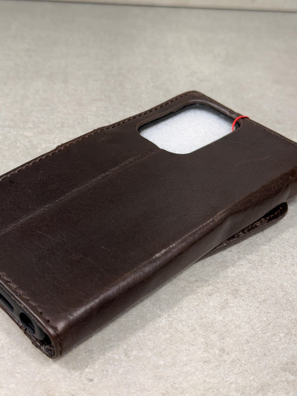 Genuine Leather Wallet Case: Vintage Book Style, Card Slots Motorola