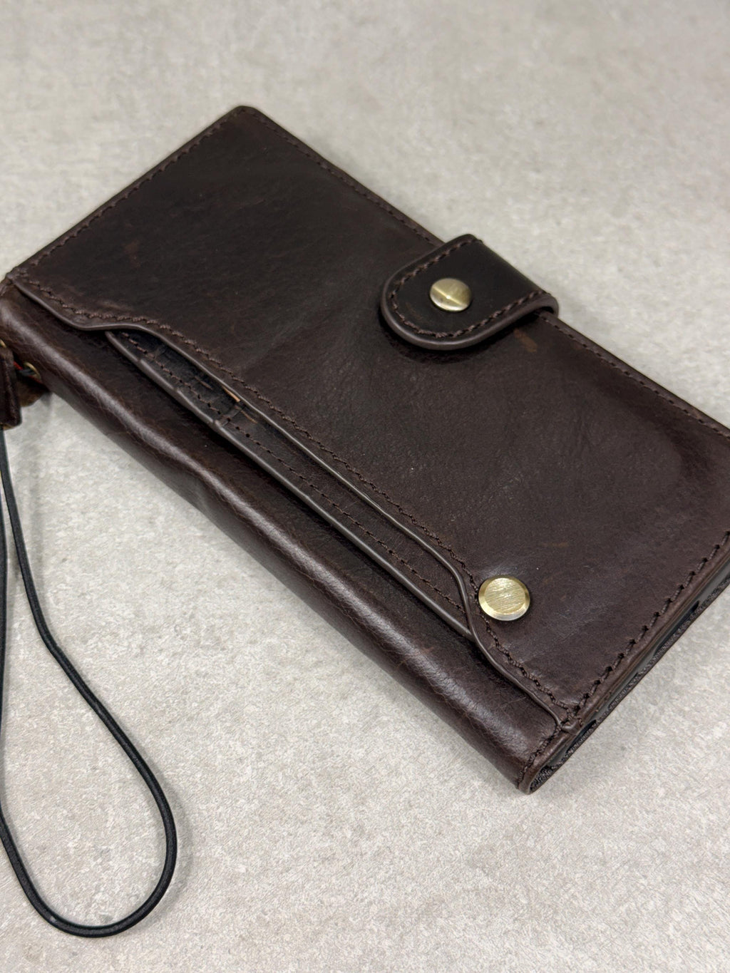 Genuine Leather Wallet Case: Vintage Book Style, Card Slots Motorola